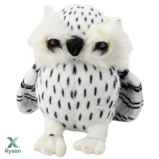 Pluszowa Mała Sowa Maskotka Przytulanka Biała Czarne Cętki 15cm LEAN TOYS