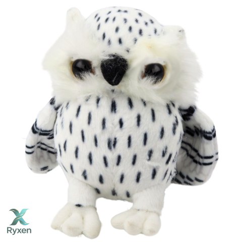 Pluszowa Mała Sowa Maskotka Przytulanka Biała Czarne Cętki 15cm LEAN TOYS