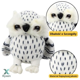 Pluszowa Mała Sowa Maskotka Przytulanka Biała Czarne Cętki 15cm LEAN TOYS