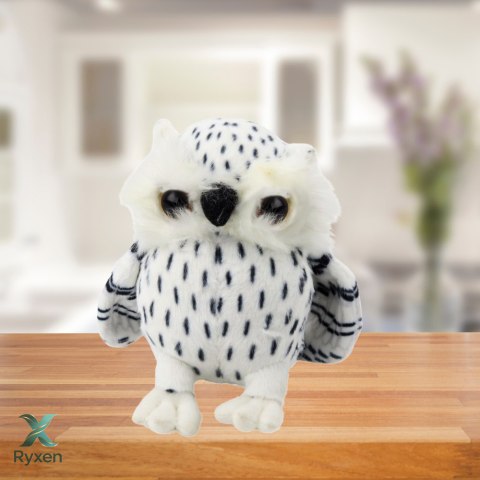 Pluszowa Mała Sowa Maskotka Przytulanka Biała Czarne Cętki 15cm LEAN TOYS