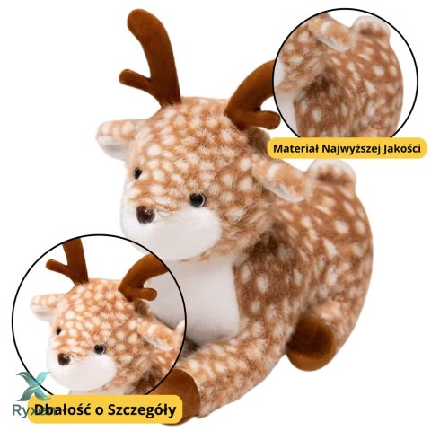 Pluszowa Maskotka Przytulanka Jelonek Brązowy W Centki 23cm LEAN TOYS
