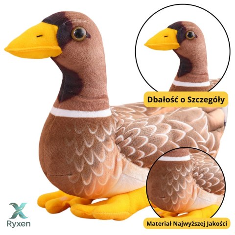 Pluszowa Maskotka Przytulanka Kaczka Brązowo Żółta 28cm LEAN TOYS