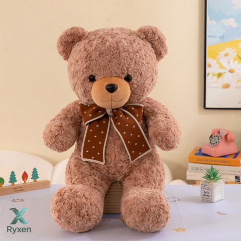 Pluszowa Maskotka Przytulanka Miś Z Kokardą W Groszki 45cm LEAN TOYS