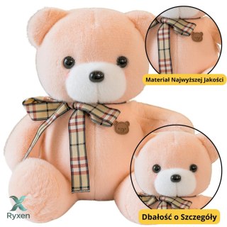 Pluszowa Maskotka Przytulanka Miś Z Kokardką Kremowy 23cm LEAN TOYS