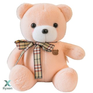 Pluszowa Maskotka Przytulanka Miś Z Kokardką Kremowy 23cm LEAN TOYS