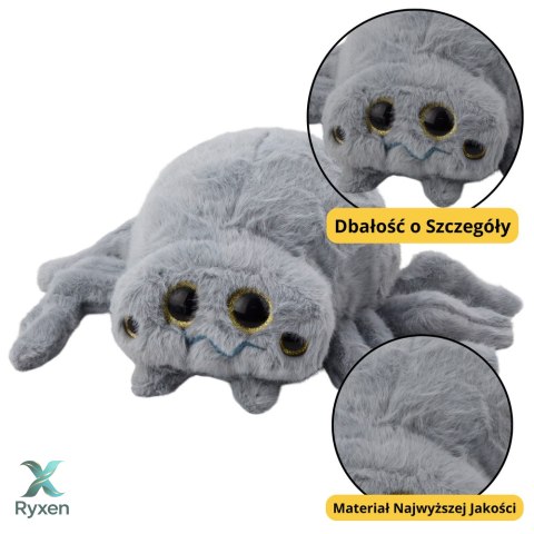 Pluszowa Maskotka Przytulanka Pająk Stawonóg Pajęczak Szary 30cm LEAN TOYS