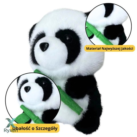 Pluszowa Maskotka Przytulanka Panda Z Bambusem 18cm LEAN TOYS