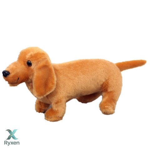 Pluszowa Maskotka Przytulanka Pies Jamnik Jasno Brązowy 25cm LEAN TOYS