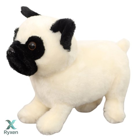 Pluszowa Maskotka Przytulanka Pies Mops Biały 19cm LEAN TOYS