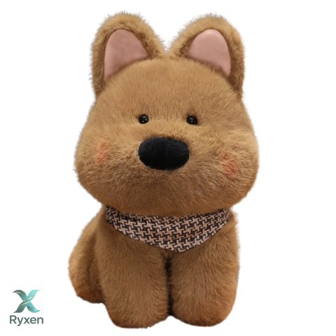 Pluszowa Maskotka Przytulanka Piesek Z Chustą Brązowy 25cm LEAN TOYS