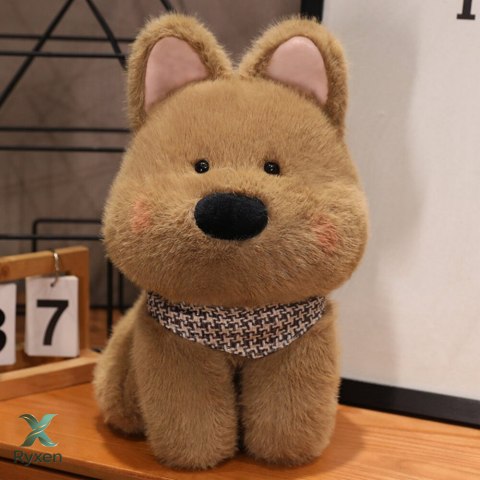 Pluszowa Maskotka Przytulanka Piesek Z Chustą Brązowy 25cm LEAN TOYS