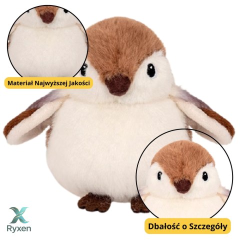 Pluszowa Maskotka Przytulanka Ptak Wróbel Brązowy 12cm LEAN TOYS
