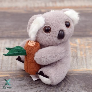 Pluszowy Brelok Koala z Gałęzią Szary Karabińczyk Złoty 12cm LEAN TOYS