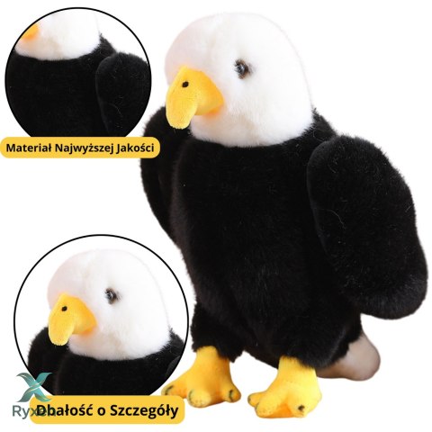 Pluszowy Orzeł Ptak Pluszak Maskotka Przytulanka Czarno Biały 25cm LEAN TOYS