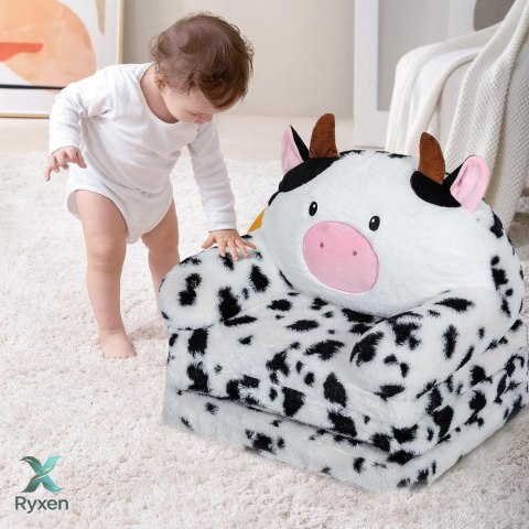Rozkładany Fotel Dla Dziecka Krowa 3 Poziomowy Biało Czarny 50x50cm LEAN TOYS