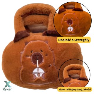 Torba Pluszowa Z Kapibarą Z Kubkiem Brązowy 20cm LEAN TOYS