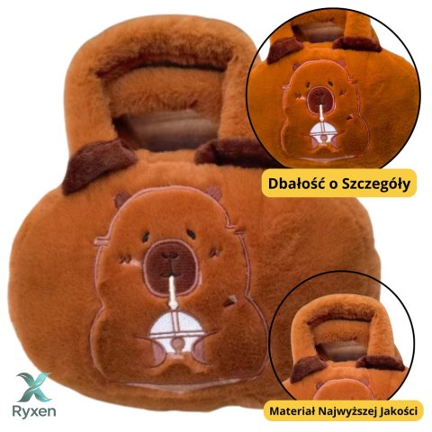 Torba Pluszowa Z Kapibarą Z Kubkiem Brązowy 20cm LEAN TOYS
