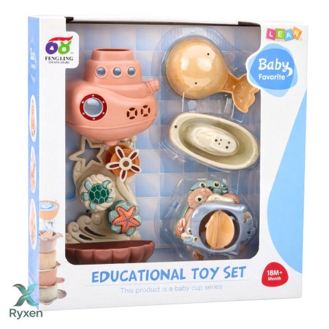 Zabawki Do Kąpieli Statek Podwodny Kubeczki Przyssawki 9el LEAN TOYS