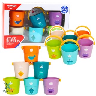 Zestaw Wiaderka Do Kąpieli Z Otworami Kolorowe 6szt LEAN TOYS