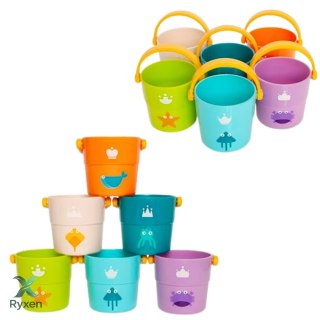Zestaw Wiaderka Do Kąpieli Z Otworami Kolorowe 6szt LEAN TOYS