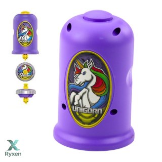 Zestaw Wyrzutnia Z Bączkiem Latający Dysk Jednorożec Fioletowy LEAN TOYS