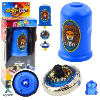 Zestaw Wyrzutnia Z Bączkiem Latający Dysk Lew Niebieski LEAN TOYS