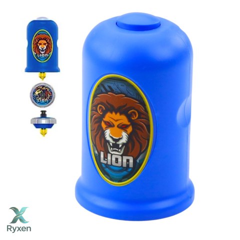 Zestaw Wyrzutnia Z Bączkiem Latający Dysk Lew Niebieski LEAN TOYS