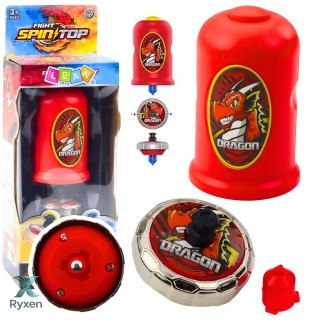 Zestaw Wyrzutnia Z Bączkiem Latający Dysk Smok Czerwony LEAN TOYS
