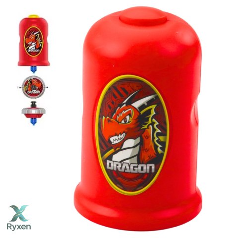 Zestaw Wyrzutnia Z Bączkiem Latający Dysk Smok Czerwony LEAN TOYS