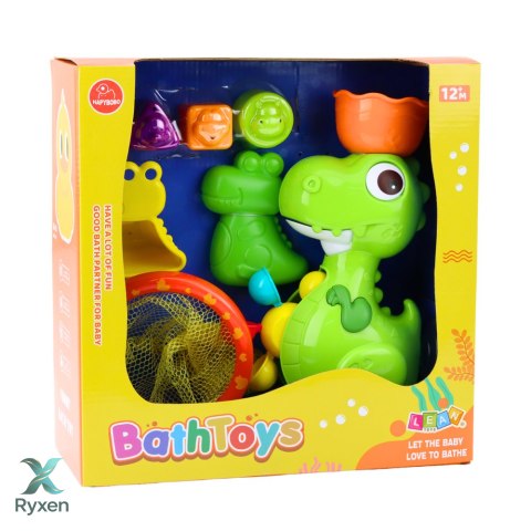 Zestaw Zabawek Do Kąpieli Dinozaur z Młynkiem Akcesoria 8el LEAN TOYS