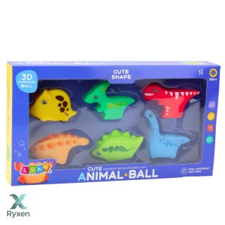 Zestaw Zabawek Do Kąpieli Dinozaury Gumowe Kolorowe 6szt LEAN TOYS