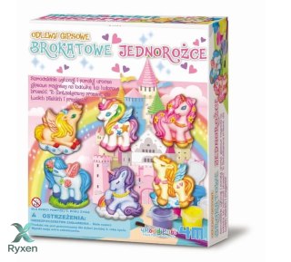 Zestaw kreatywny odlewy gipsowe - brokatowe jednorożce 4M