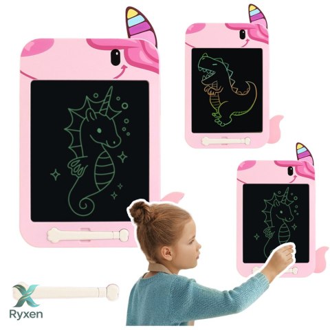Znikopis Tablica Do Rysowania Pisania LCD Rysik Jednorożec Różowy LEAN TOYS