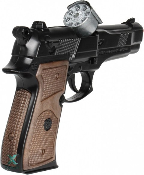 Gonher metalowy pistolet policyjny 8 naboi PULIO