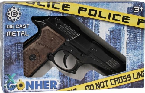 Gonher metalowy pistolet policyjny 8 naboi PULIO