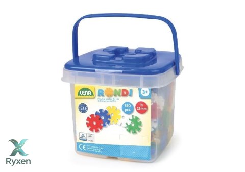 Klocki rondi w wiaderku 550 elementów LENA