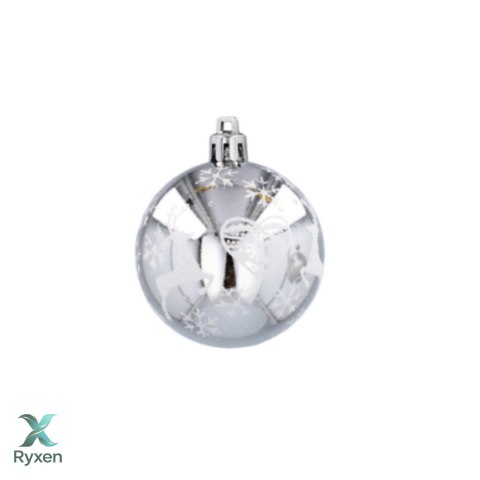 Bombki choinkowe 6cm kpl 8 szt SREBRNE W1 Chomik