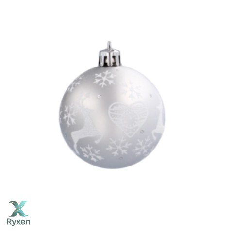 Bombki choinkowe 6cm kpl 8 szt SREBRNE W1 Chomik