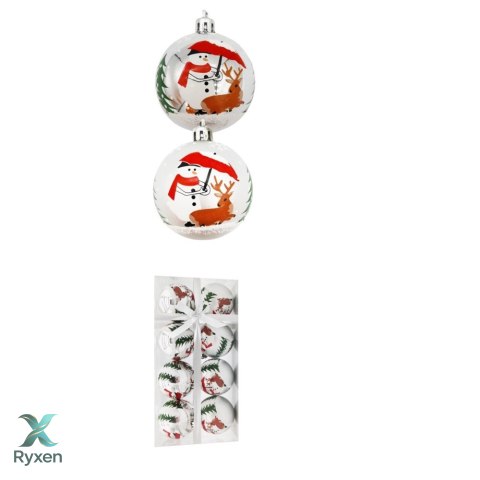 Bombki choinkowe 6cm kpl 8 szt SREBRNE W4 Chomik