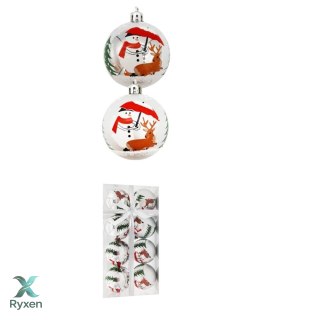Bombki choinkowe 6cm kpl 8 szt SREBRNE W4 Chomik
