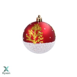 Bombki choinkowe 7cm kpl 6 szt CZERWONE W2 Chomik