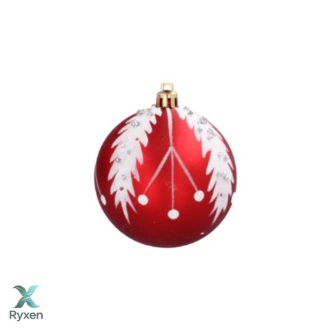 Bombki choinkowe 8cm kpl 6 szt CZERWONE W1 Chomik