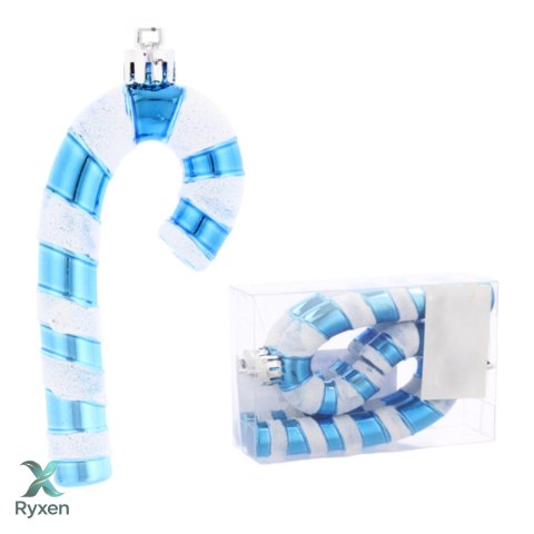 Komplet 4 Ozdób Choinkowych "CUKIERKOWA LASKA" 9cm w Kolorze Niebieskim Kamai Christmas Decorations