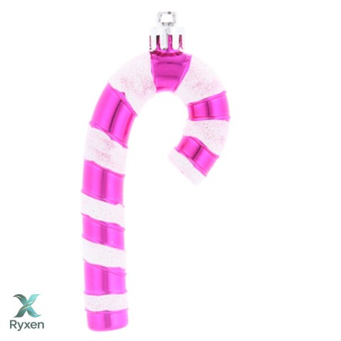 Komplet 4 Ozdób Choinkowych "CUKIERKOWA LASKA" 9cm w Kolorze Różowym Kamai Christmas Decorations