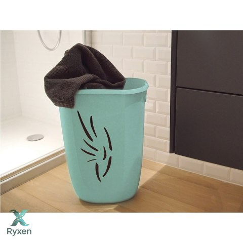 Kosz na pranie FLORA z pokrywą 40L ZIELONY EUKALIPTUS Kamai EDA