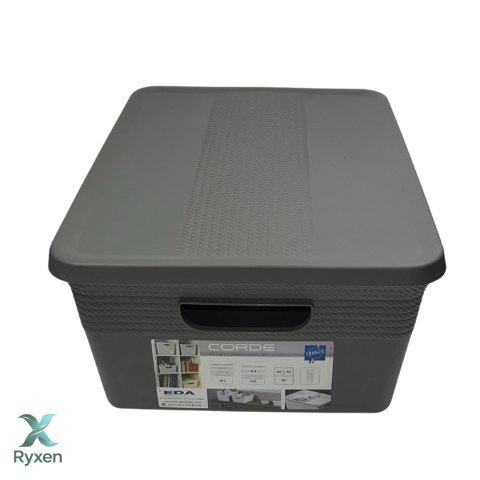 Pojemnik dekoracyjny 13L STORAGE z pokrywą SZARY Kamai EDA