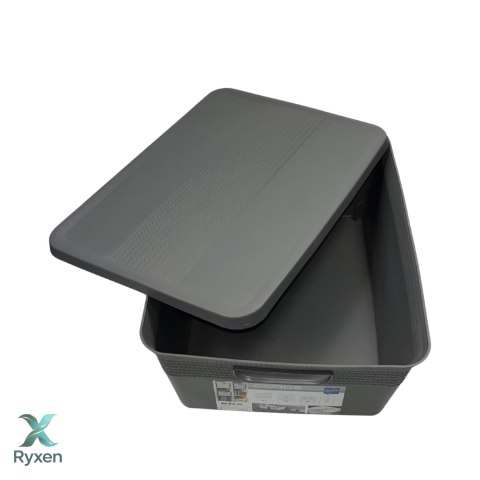 Pojemnik dekoracyjny 13L STORAGE z pokrywą SZARY Kamai EDA