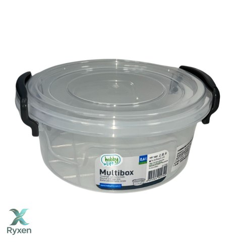 Pojemnik plastikowy 600ml OKRĄGŁY MULTI BOX z pokrywką Chomik