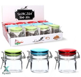Pojemnik szklany HERMETYCZNY 100ml z pokrywką ceramiczną Chomik