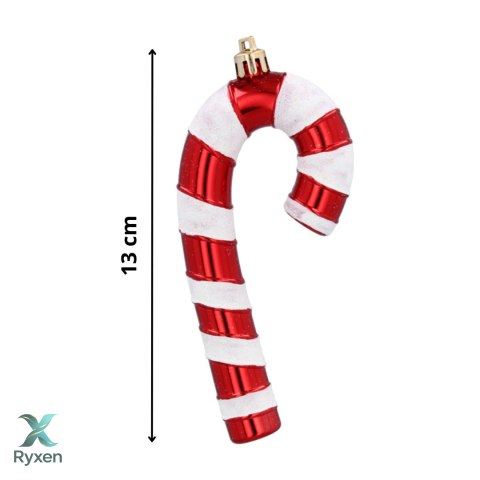 Zawieszki "CUKIERKOWA LASKA" 13cm - Komplet 4 szt. - Kolor: BOŻONARODZENIOWA CZERWIEŃ Kamai Christmas Decorations